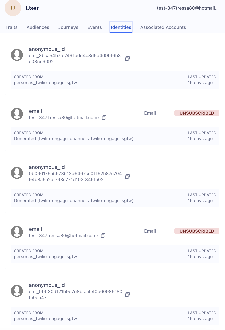 Retrieving a user's identifiers with the Profiles Explorer